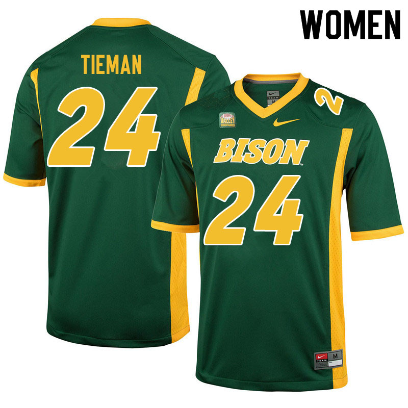 Women #24 Dalton Tieman North Dakota State Bison College Football Jerseys Sale-Green